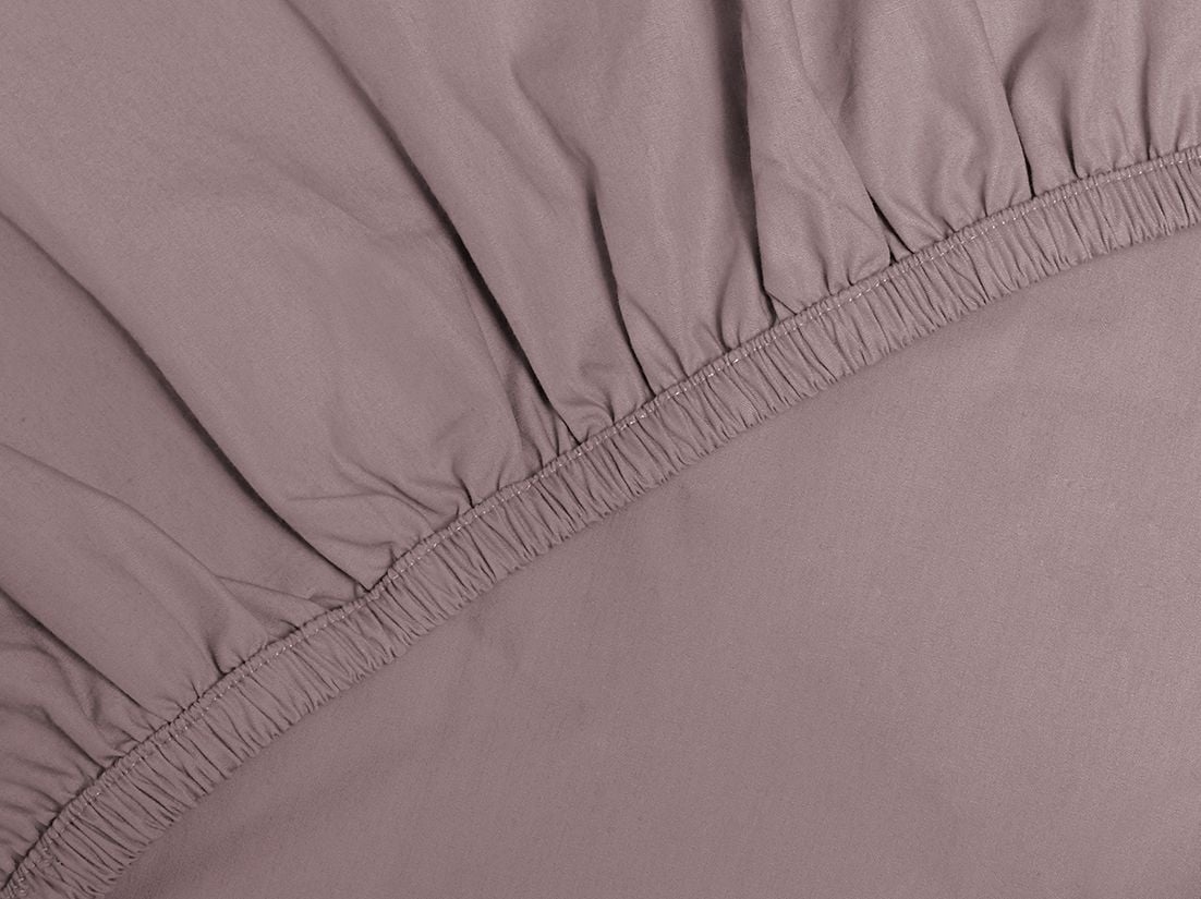 Drap-housse percale de coton mauve
