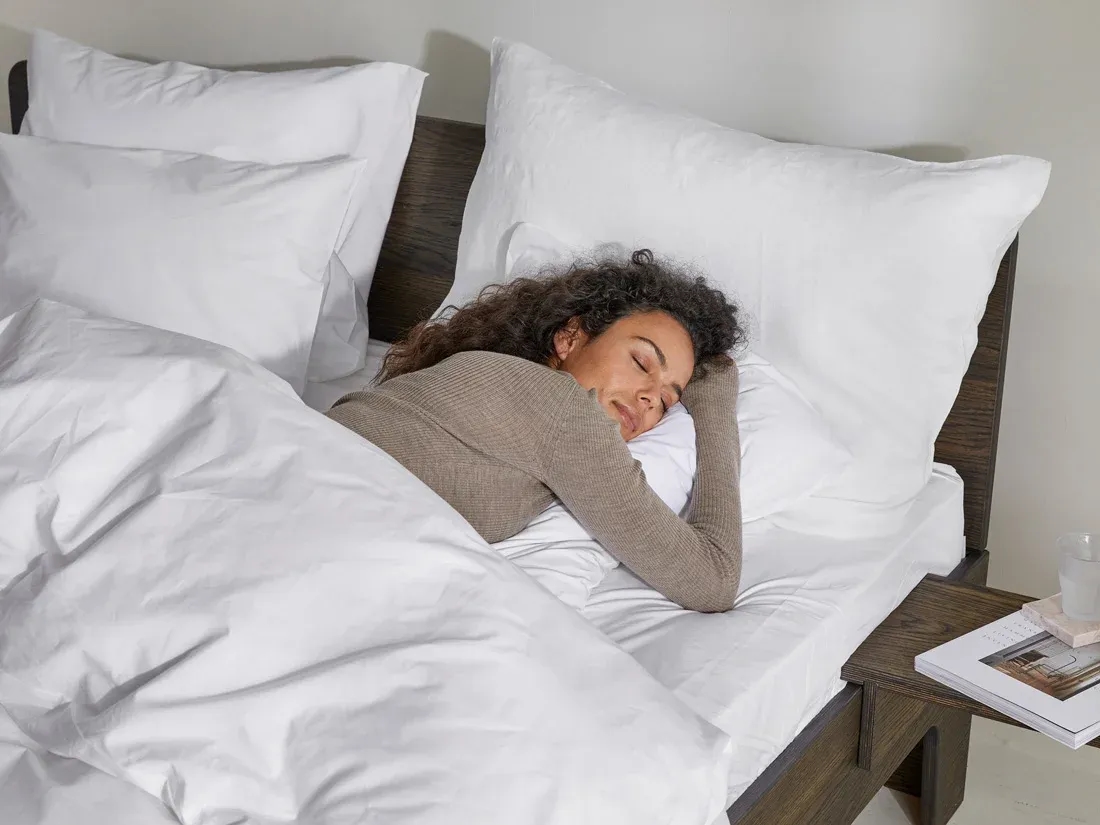 Parure de lit percale de coton blanc pur