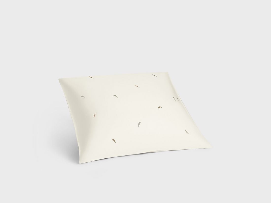 Taie d'oreiller satin de coton plume multicolore