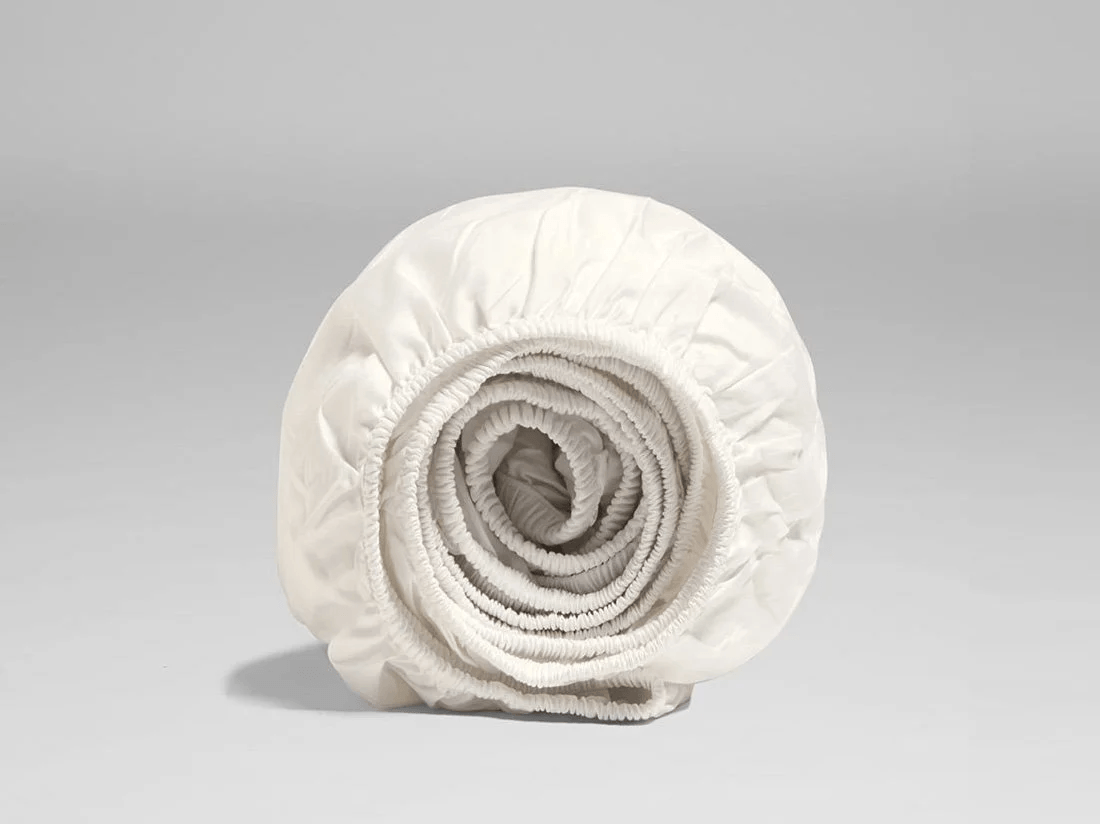 Drap-housse enfant satin de coton blanc chaud