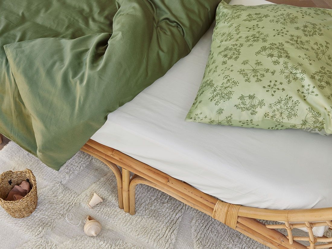 Drap-housse enfant satin de coton blanc chaud